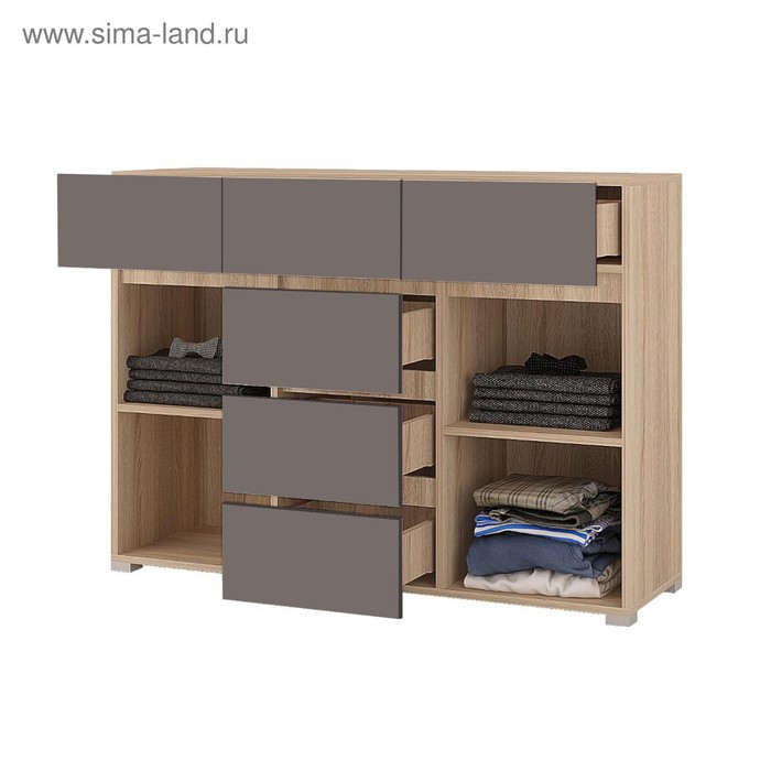 Комод 1200 Анталия, 1200х884х376, Графит/Дуб сонома
