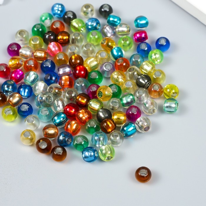Бусины для творчества пластик "Шарик. Переливы" набор 20 гр d=0,8 см
