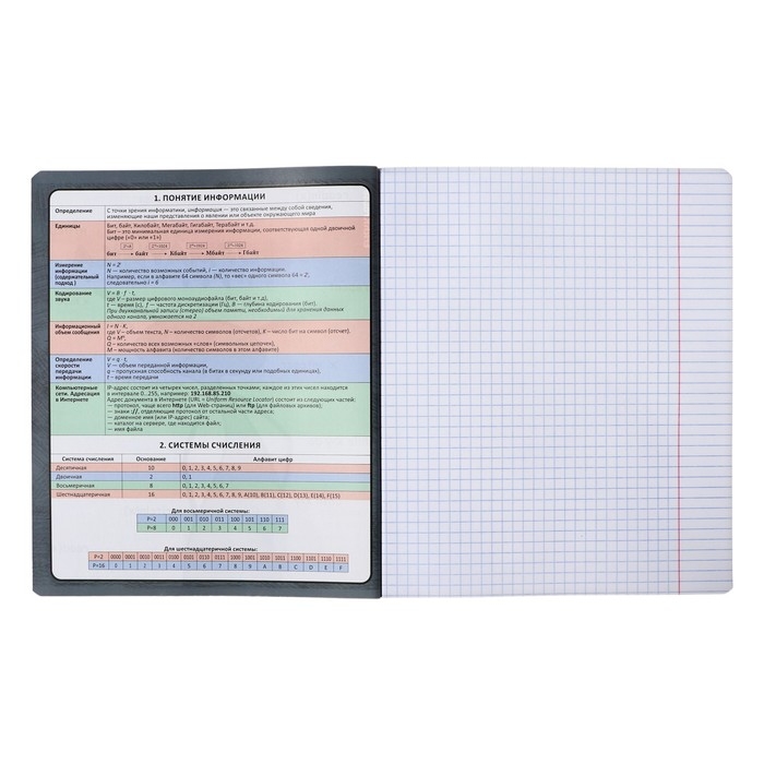 Тетрадь предметная ИНФОРМАТИКА, 48 листов в клетку, ErichKrause Тетрадь предметная ИНФОРМАТИКА, 48 листов в клетку, ErichKrause "Чубрик", пластиковая обложка, шелкография, блок офсет 100% белизна, инфо-блок