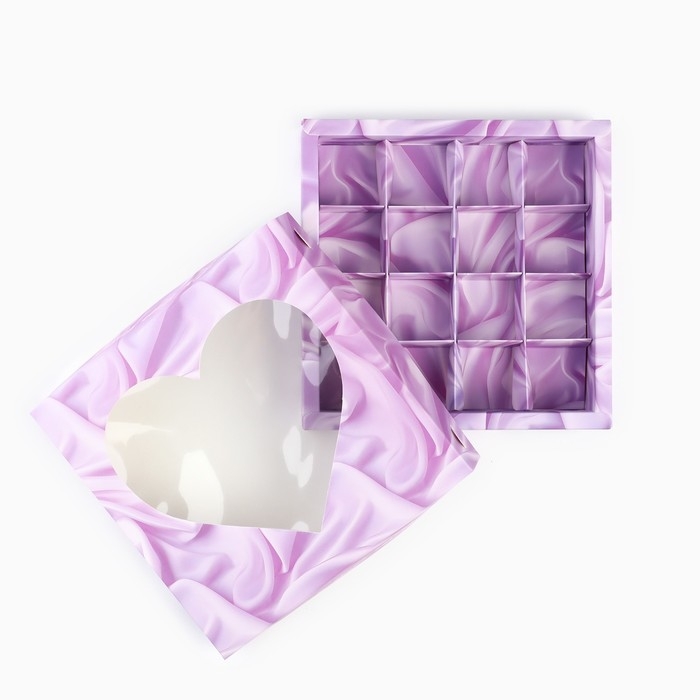 Коробка для конфет &laquo;Шёлковое сердце&raquo;, 18.9 х 18.9 х 3.8 см