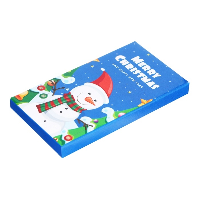Новый год. Шоколад молочный "Merry Christmas and Happy New Year", снеговик , 27 г