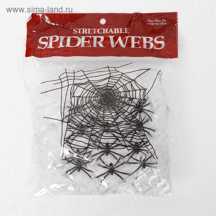 Прикол «Паутина», 60 г, 12 пауков Прикол «Паутина», 60 г, 12 пауков