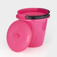 Ведро с крышкой «Лайт», 5 л, цвет розовый Ведро с крышкой «Лайт», 5 л, цвет розовый