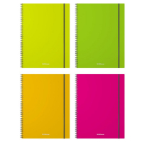 Тетрадь А4 на спирали, 80 листов в клетку, ErichKrause Neon, пластиковая обложка, на резинке, блок офсет 100% белизна, МИКС Тетрадь А4 на спирали, 80 листов в клетку, ErichKrause Neon, пластиковая обложка, на резинке, блок офсет 100% белизна, МИКС