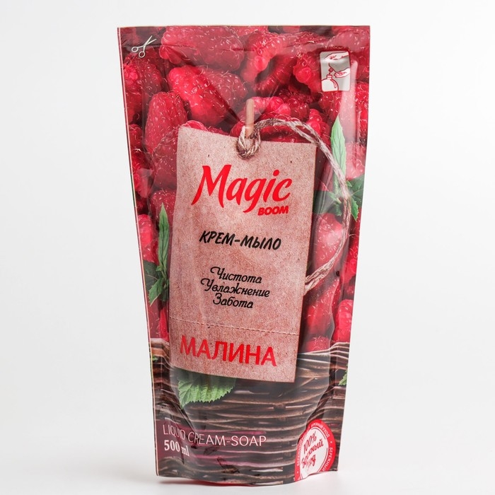 Жидкое крем-мыло для рук Magic Boom, малина, дой-пак, 500 мл Жидкое крем-мыло для рук Magic Boom, малина, дой-пак, 500 мл