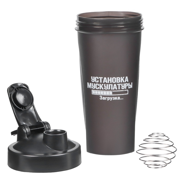 Шейкер, серия: CrossFit Max, Шейкер, серия: CrossFit Max, "Мастер К. Установка мускулатуры", 600 мл, 9 х 21.5 см, черный 10137