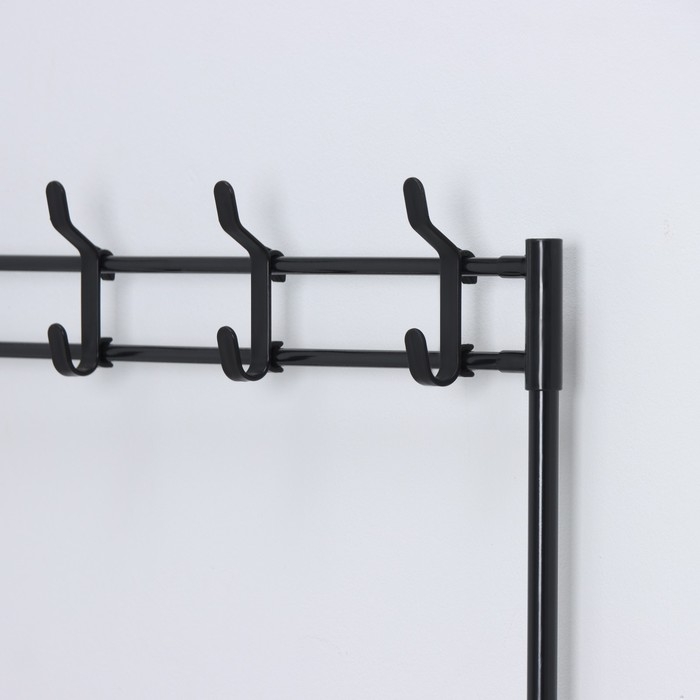 Вешалка - стойка напольная для одежды LaDо́m, полки для обуви, 4 яруса, 60&times;26&times;155 см, цвет чёрный