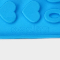 Форма для кондитерских украшений Доляна &laquo;С Днём рождения&raquo;, силикон, 21,5&times;11,5 см, 49 ячеек (1,8&times;1,3 см), цвет синий