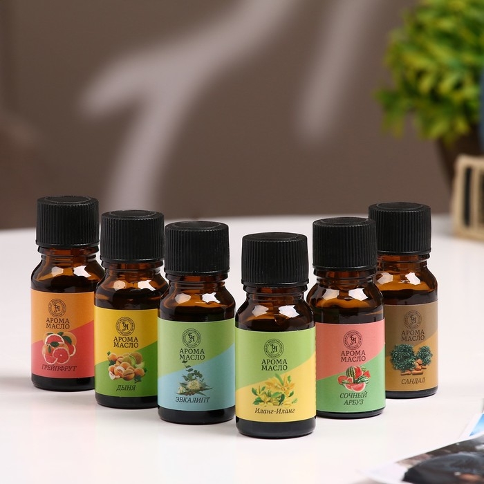 Аромамасло, набор (6 в 1), по 10 мл Аромамасло, набор (6 в 1), по 10 мл "Богатство Аромата" №4