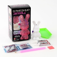 Алмазный брелок «Зайка», цвет розовый, своими руками Алмазный брелок «Зайка», цвет розовый, своими руками