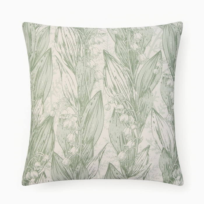 Чехол на подушку Этель Ландыш 43*43 см,  цв.зелёный, 100% полиэстер