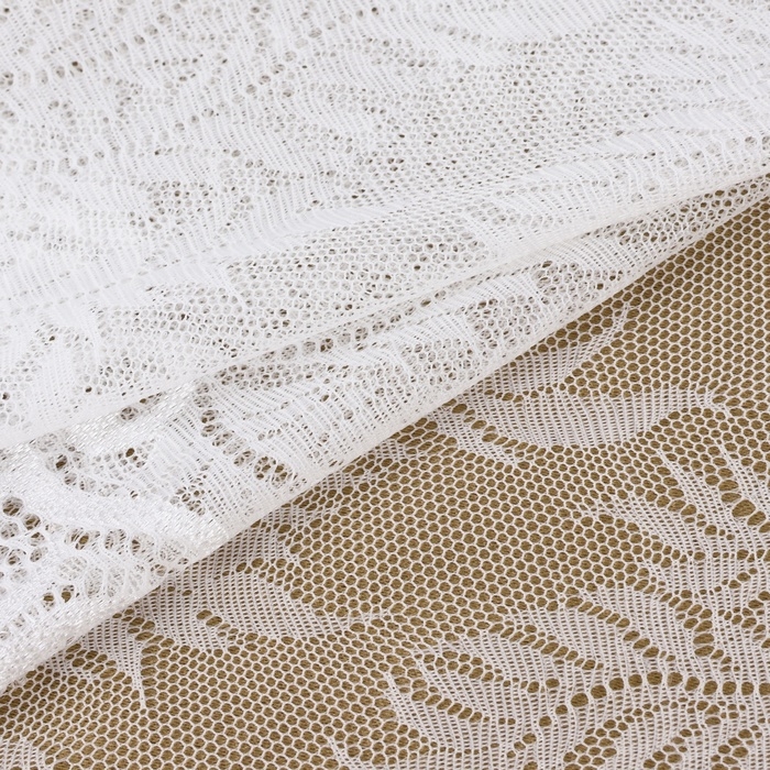 Кружевная эластичная ткань, 225 мм &times; 2,7 &plusmn; 0,5 м, цвет белый