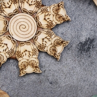 Подставка под горячее «Совы», D=11 см, можжевельник Подставка под горячее «Совы», D=11 см, можжевельник