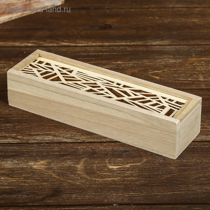 Шкатулка дерево под роспись Шкатулка дерево под роспись "Геометрия" 4х19,3х5,5 см