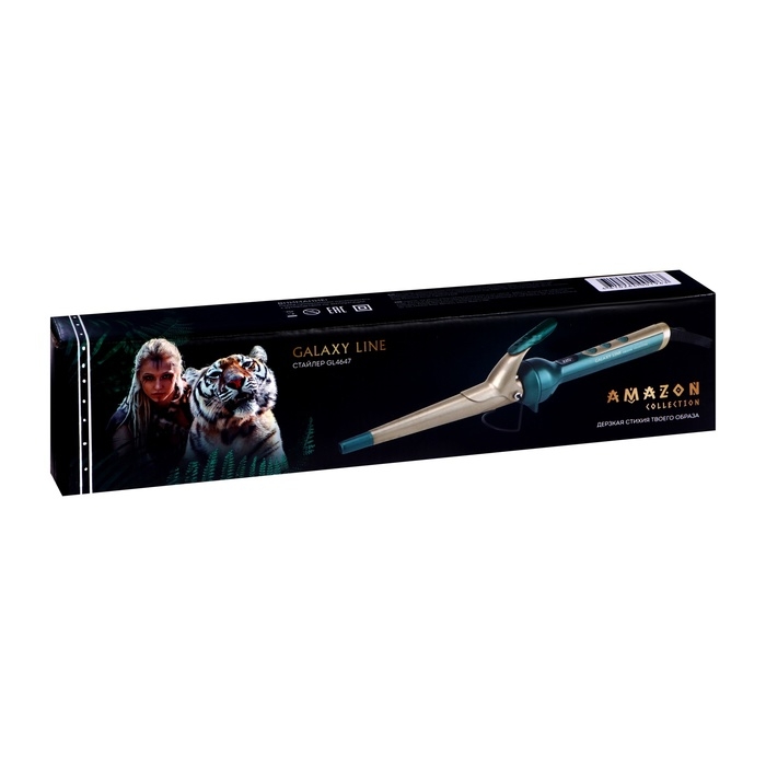 Плойка Galaxy LINE GL 4647, 50 Вт, керамическое покрытие, d=13-25 мм, шнур 1.8 м, зелёный Плойка Galaxy LINE GL 4647, 50 Вт, керамическое покрытие, d=13-25 мм, шнур 1.8 м, зелёный