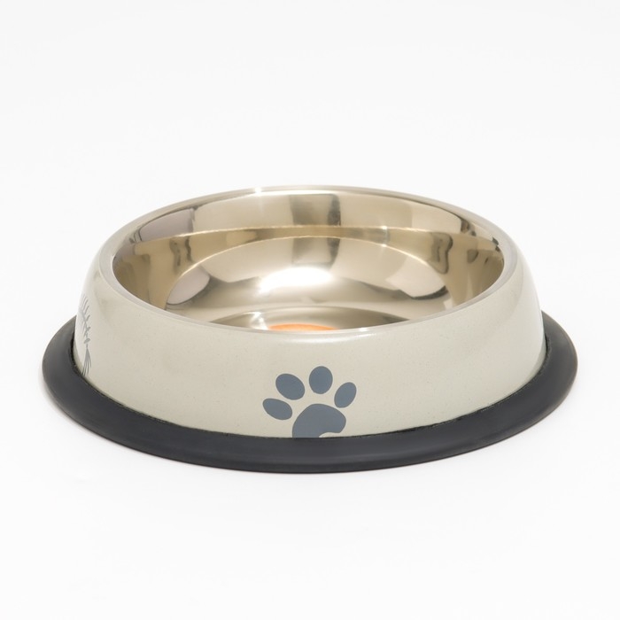 Миска с нескользящим основанием с принтом, 225 мл, бежевая Миска с нескользящим основанием с принтом, 225 мл, бежевая