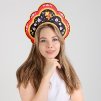 Карнавальный кокошник &laquo;Русская красавица&raquo; из фетра, с нанесением
