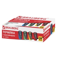 Точилка 1 отверстие с контейнером BRAUBERG "Cell", овальная, пластик, микс 226944 Точилка 1 отверстие с контейнером BRAUBERG "Cell", овальная, пластик, микс 226944