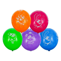 Шар латексный 14" &laquo;Смешарики&raquo;, пастель, 5 ст. рисунок, набор 25 шт. МИКС