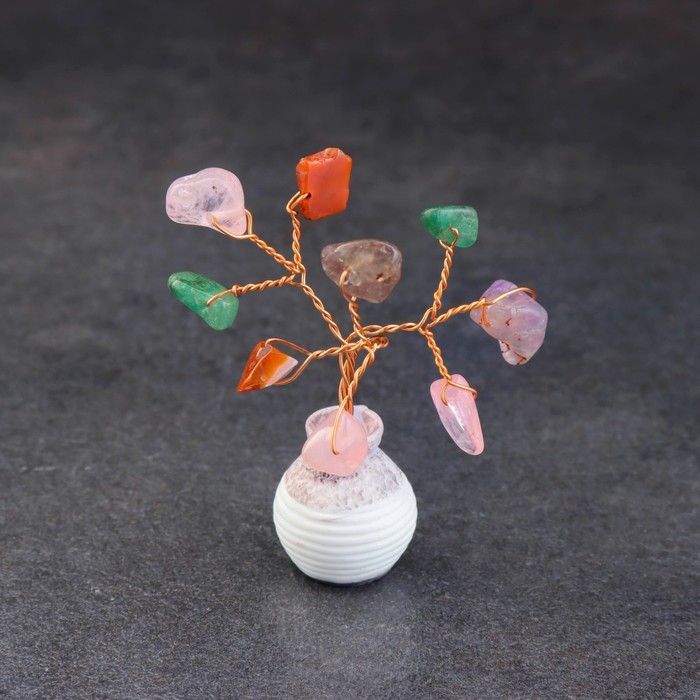 Сувенир Сувенир "Дерево жизни. Самоцветы", натуральный камень, 7 х 3 см