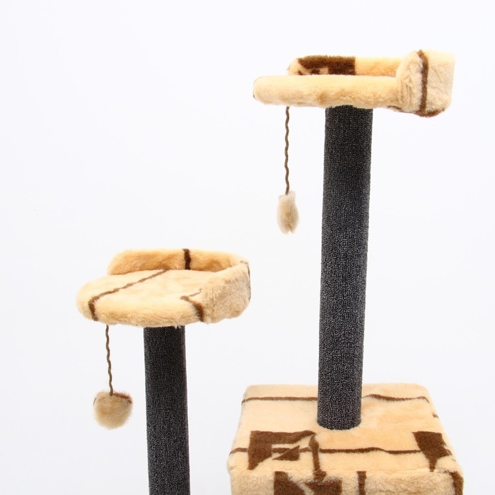 Комплекс для кошек с когтеточкой Комплекс для кошек с когтеточкой "Лестница", 56 х 52 х 140 см, ковролин, микс цветов
