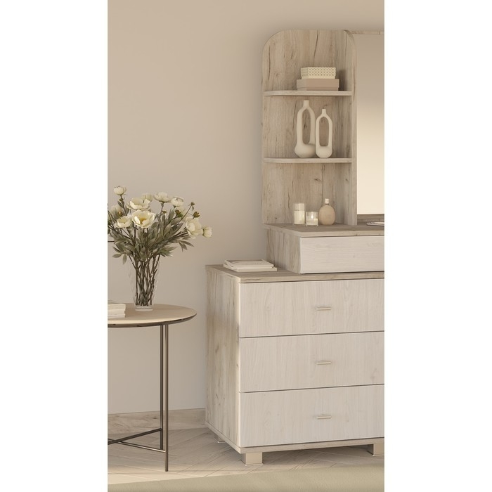 Стол туалетный Стол туалетный "Оливия", 1070х453х1466, Дуб Крафт Серый/Скандинавское дерево белое