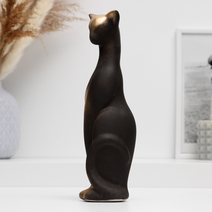 Фигура "Кот стоит" черный, 21см