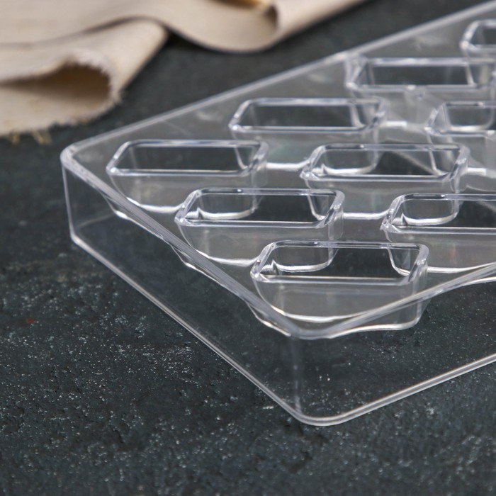 Форма для конфет и шоколада KONFINETTA «Буэно», 27,5×13,5×2,5 см, 21 ячейка 3,5×1,5×1 см, цвет прозрачный Форма для конфет и шоколада KONFINETTA «Буэно», 27,5×13,5×2,5 см, 21 ячейка 3,5×1,5×1 см, цвет прозрачный