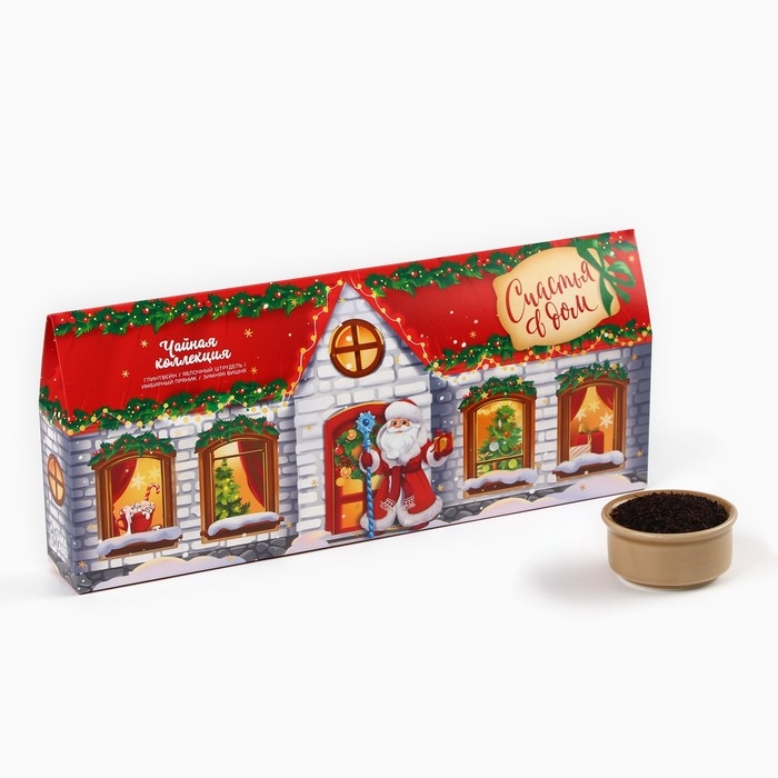 Новый год! Чайная коллекция &laquo;Счастья в дом&raquo;, 4 новогодних вкуса (20 г x 4 шт).