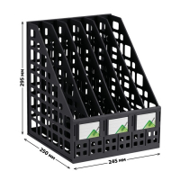 Лоток для бумаг cборный, вертикальный, 6 отделений, чёрный Лоток для бумаг cборный, вертикальный, 6 отделений, чёрный