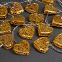 Гирлянда &laquo;Нить&raquo; 4 м с насадками &laquo;Сердечко&raquo;, IP20, прозрачная нить, 20 LED, свечение тёплое белое, 8 режимов, 220 В