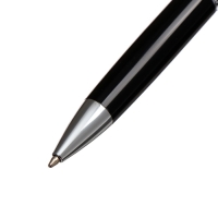 Ручка подарочная, шариковая "Кронос" в кожзам футляре, поворотная, корпус черный с серебром