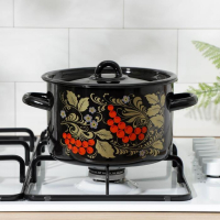 Кастрюля эмалированная, 2,9 л, цвет МИКС