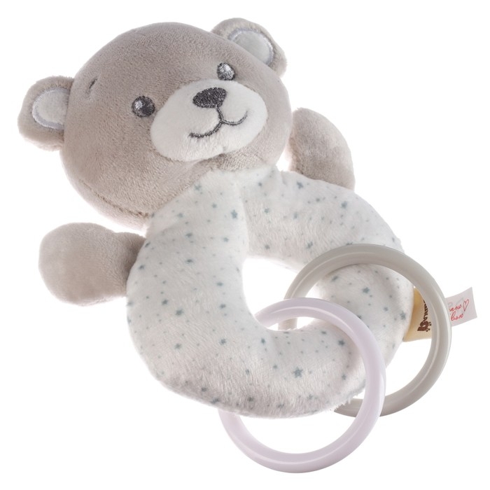 Погремушка мягкая на кольце &laquo;Серый мишка&raquo;, Крошка Я