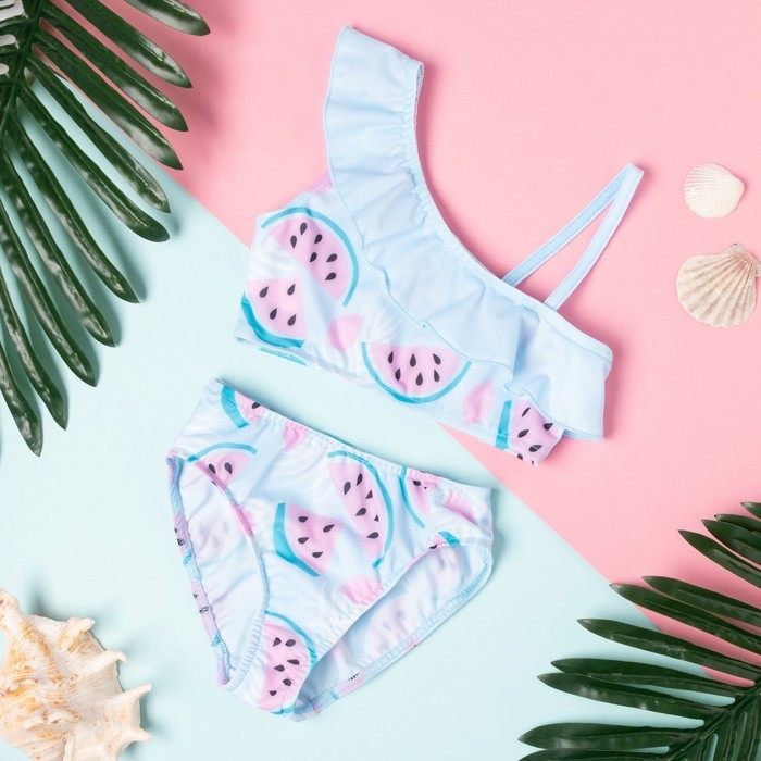 Купальник детский KAFTAN &laquo;Арбузы&raquo;, рост 122-128 (34), цвет голубой