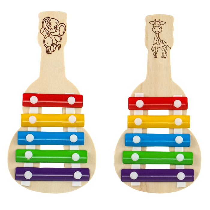 Металлофон «Гитара» 21×10,5 × 1,5 см, 2 палочки, МИКС Металлофон «Гитара» 21×10,5 × 1,5 см, 2 палочки, МИКС