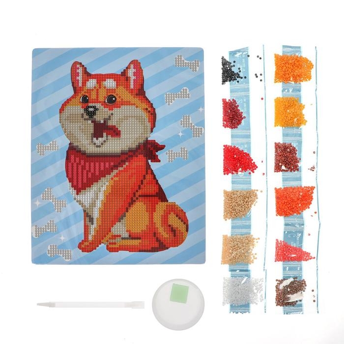 Алмазная мозаика с частичным заполнением для детей &laquo;Пушистая собачка&raquo;, 20 х 25 см
