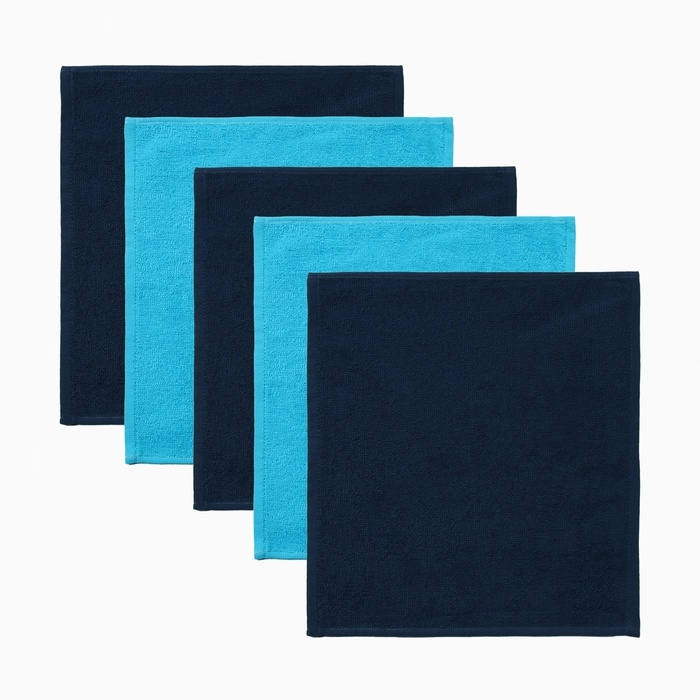 Набор махровых полотенец Этель Набор махровых полотенец Этель "Лёд" 30х30 см -5шт, 100% хл, 340гр/м2