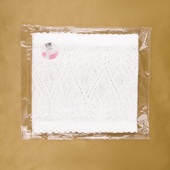 Кружевная эластичная ткань, 190 мм &times; 2,7 &plusmn; 0,5 м, цвет белый