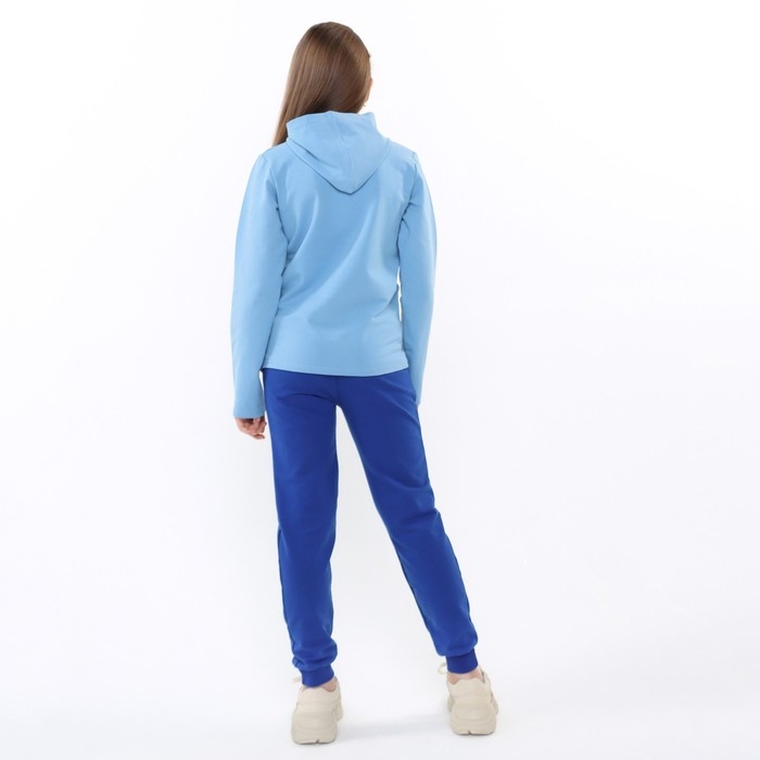 Толстовка для девочек, цвет голубой , рост 146 см