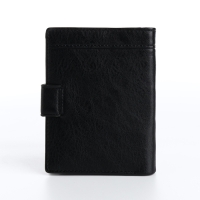 Портмоне мужское на магните 3 в 1, отдел для автодокументов, паспорта, цвет чёрный Портмоне мужское на магните 3 в 1, отдел для автодокументов, паспорта, цвет чёрный