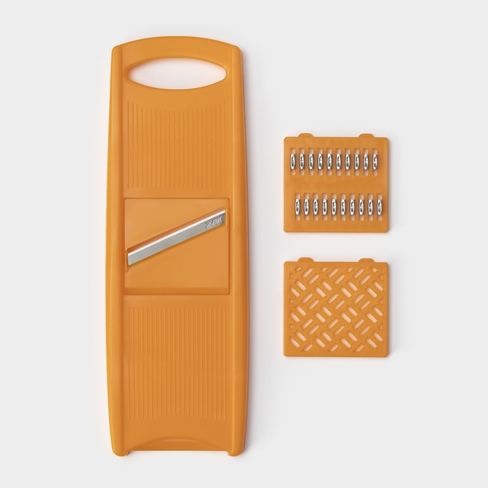 Овощерезка с 3 насадками, 27,5 см, цвет оранжевый Овощерезка с 3 насадками, 27,5 см, цвет оранжевый