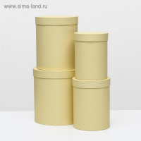 Набор круглых коробок 4 в 1 23 х 23 х 25 - 15 х 15 х 20 см Бежевый