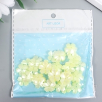 Бусины для творчества пластик "Цветочек жемчужный" набор 40 шт белый 1,5х1,5 см