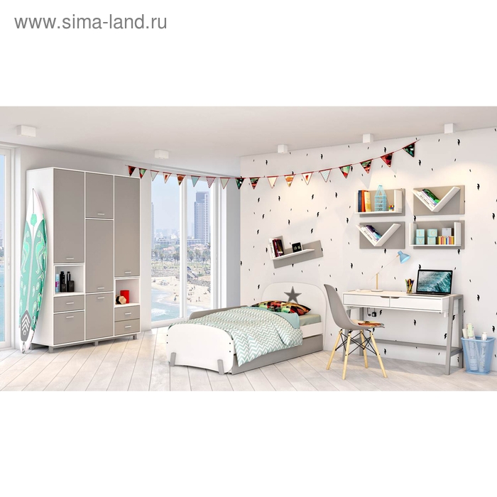 Боковое ограждение кровати детской Polini kids Mirum 1910, цвет серый