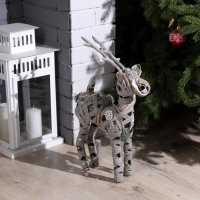 Светодиодная фигура «Серый олень» 29 × 42 × 10 см, металл, текстиль, батарейки ААх2 (не в комплекте), свечение тёплое белое Светодиодная фигура «Серый олень» 29 × 42 × 10 см, металл, текстиль, батарейки ААх2 (не в комплекте), свечение тёплое белое