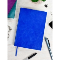 Ежедневник недатированный А5, 160 листов ESCALADA, мягкая обложка из искусственной кожи, ляссе, тонированный блок 70г/м2, синий Ежедневник недатированный А5, 160 листов ESCALADA, мягкая обложка из искусственной кожи, ляссе, тонированный блок 70г/м2, синий