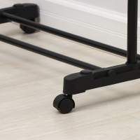 Стойка - вешалка напольная для одежды Доляна, телескопическая 90(160) см, 1 перекладина, 80&times;43 см, цвет чёрный/хромированный