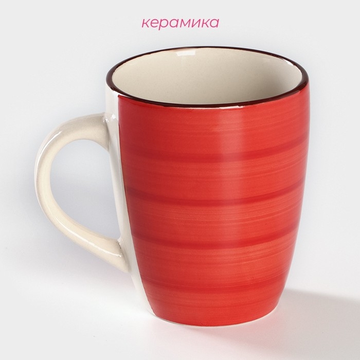Кружка керамическая Доляна «Морской мир», 360 мл, цвет красный Кружка керамическая Доляна «Морской мир», 360 мл, цвет красный