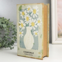 Сейф-книга дерево кожзам "Ромашки в вазе" 21х13х5 см